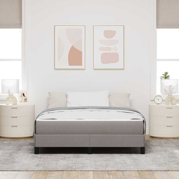 Легло с пружинирана основа с матрак Таупе 140 x 200 cm текстил