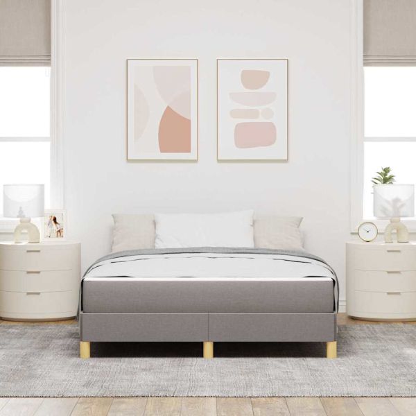Легло с пружинирана основа с матрак Таупе 140 x 200 cm текстил