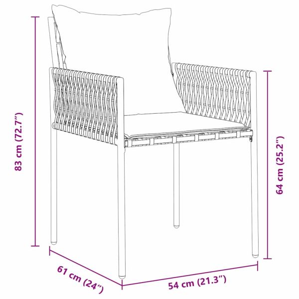 Комплект за хранене в градината 3 pcs Кафяв и черен ПЕ ратан