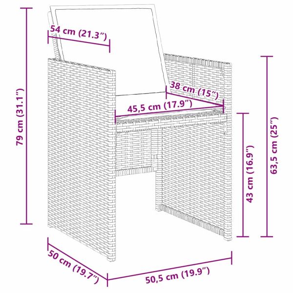Комплект за хранене в градината 5 pcs Черно полиратан