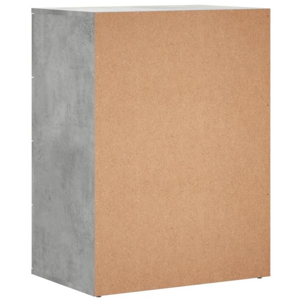 Сайдборд, бетонно сив, 60x39x80 см, инженерно дърво