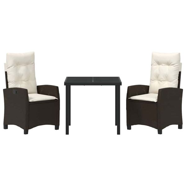 Комплект за хранене в градината 3 pcs Кафяво полиратан