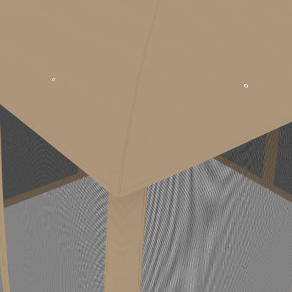 Шатра двоен покрив и мрежести стени таупе 2,93x2,93 м стомана