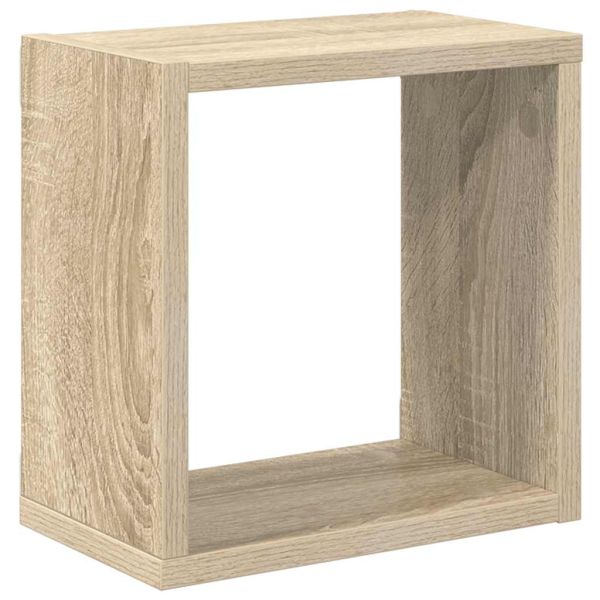 Стенни кубични рафтове, 4 бр, дъб сонома, 26x15x26 см