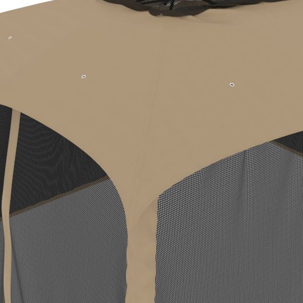 Шатра двоен покрив и мрежести стени таупе 3,93x2,93 м стомана