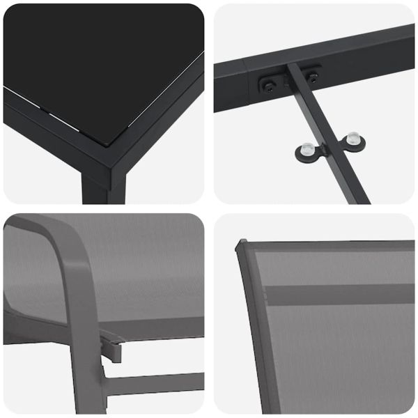 Комплект за хранене в градината 5 pcs Сив и черен