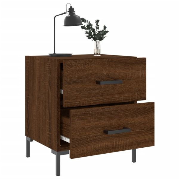 Нощни шкафчета 2 бр кафяв дъб 40x35x47,5 см инженерно дърво