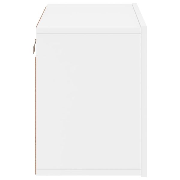 ТВ шкаф за стенен монтаж, бял, 60x30x41 см