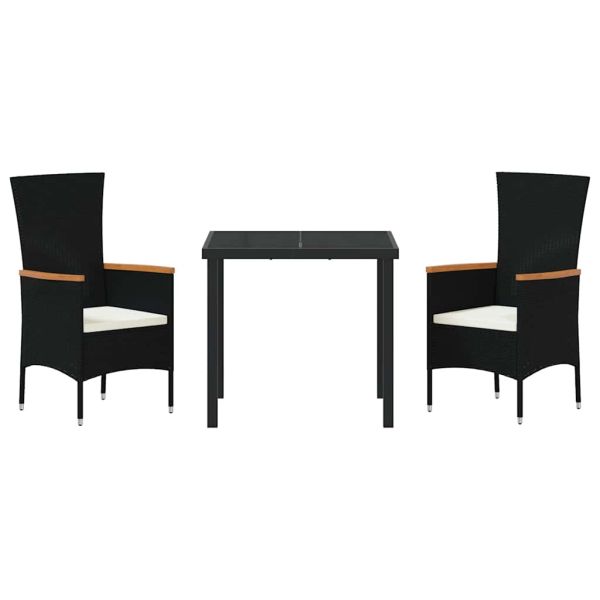 Комплект за хранене в градината с възглавница 3 pcs Черно