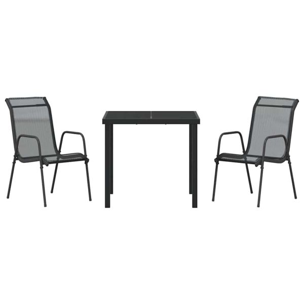 Комплект за хранене в градината 3 pcs Черно