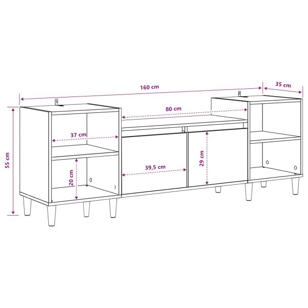 ТВ шкаф Дъб 160 x 35 x 55 см Инженерно дърво