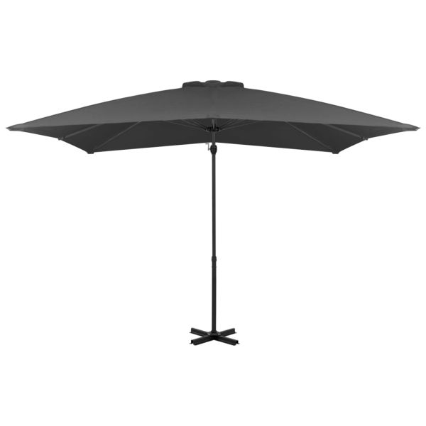 Конзолен градински чадър с алуминиев прът, антрацит, 250x250 см