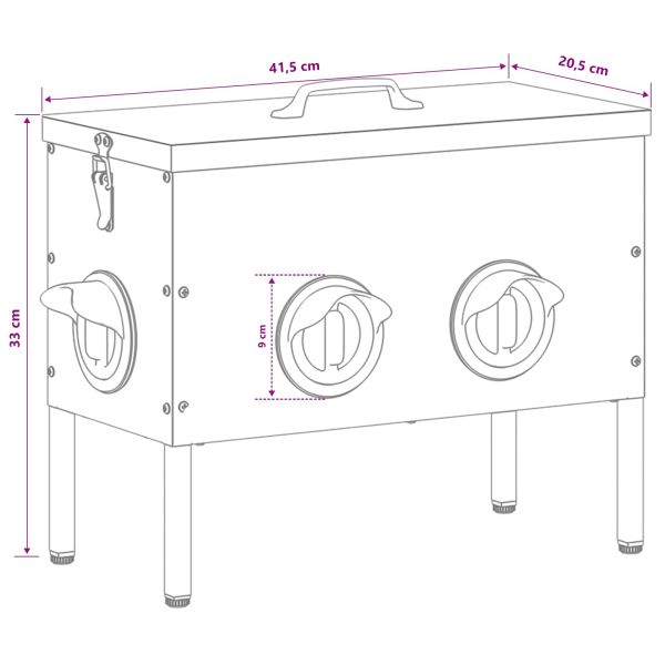 Кокошарник 2 pcs Сребрист 41,5 x 20,5 x 33 см