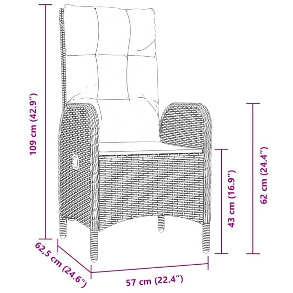Комплект за хранене в градината 5 pcs Черно полиратан