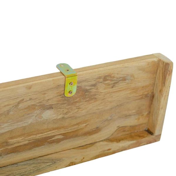 Стенни рафтове 2 бр 110x15x4 см тиково дърво масив