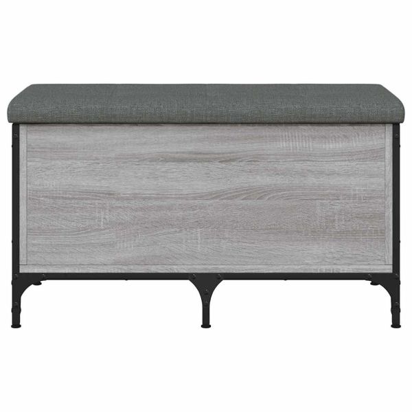 Пейка за съхранение, сив сонома, 82x42x45 см, инженерно дърво