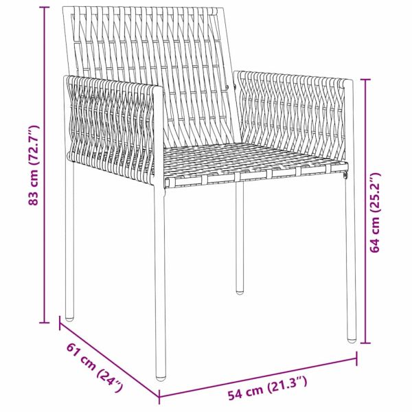Комплект за хранене в градината 5 pcs Черен и Сив ПЕ ратан