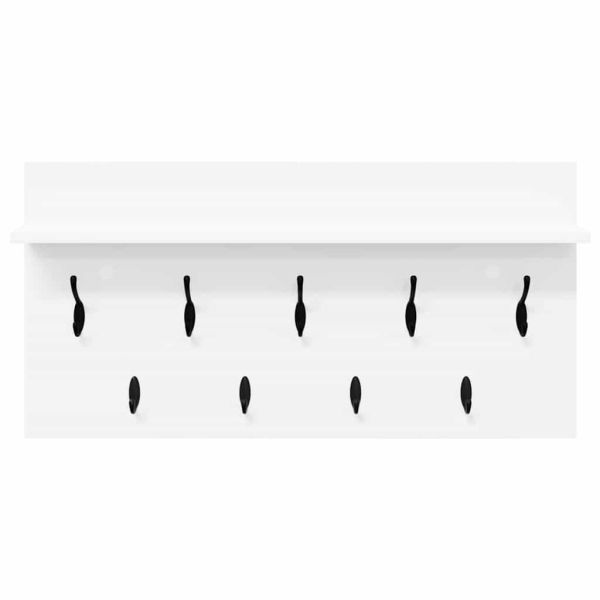 Стенен закачалка за палта Бяло 80 x 40 x 12 cm Инженерно дърво