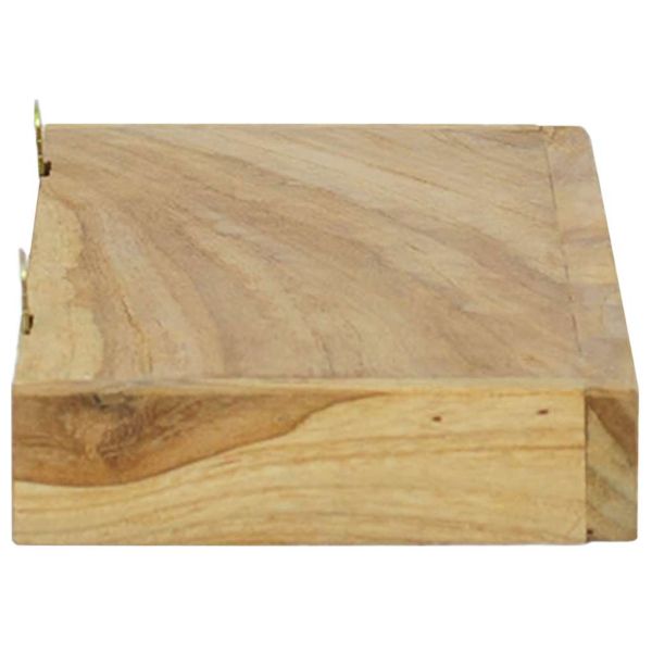 Стенни рафтове 2 бр 40x15x4 см тиково дърво масив