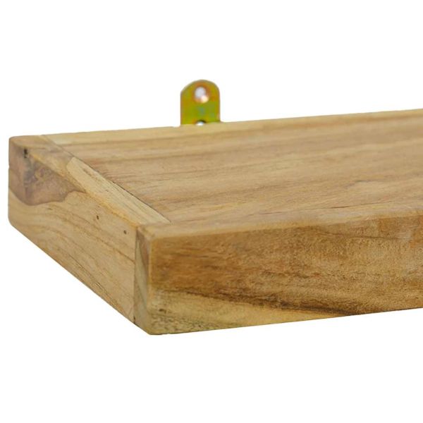 Стенни рафтове 2 бр 40x15x4 см тиково дърво масив