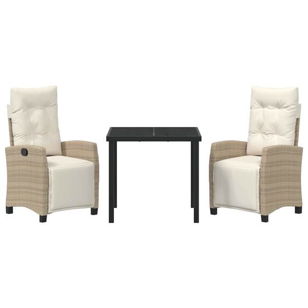 Комплект за хранене в градината 3 pcs Бежово полиратан