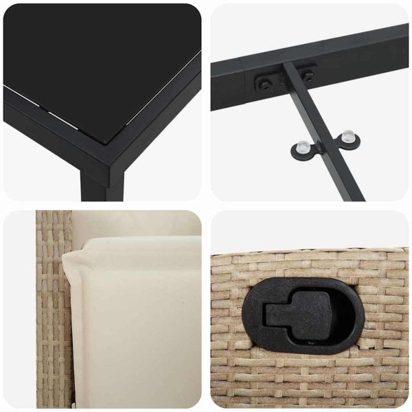 Комплект за хранене в градината 3 pcs Бежово полиратан