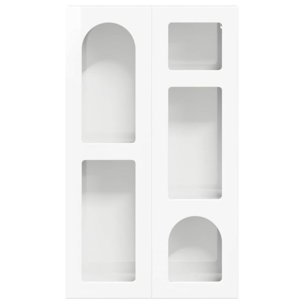 Висящ шкаф с рафт Лъскаво бяло 59 x 20 x 100 см Инженерно дърво