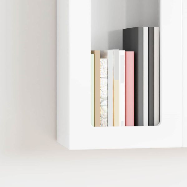 Висящ шкаф с рафт Лъскаво бяло 59 x 20 x 100 см Инженерно дърво