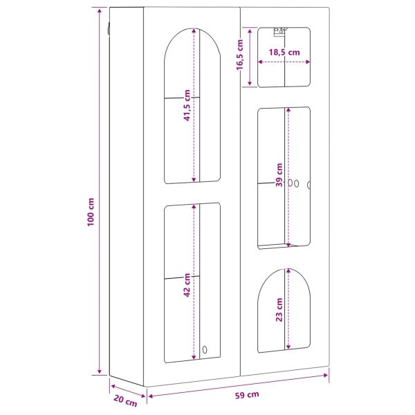 Висящ шкаф с рафт Лъскаво бяло 59 x 20 x 100 см Инженерно дърво