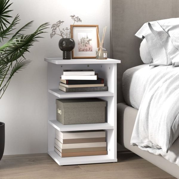 Страничен шкаф, бял, 35x35x55 см, инженерно дърво