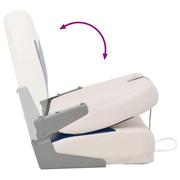 Сгъваеми седалки за лодка 1 комплект със синьо-бяла възглавница