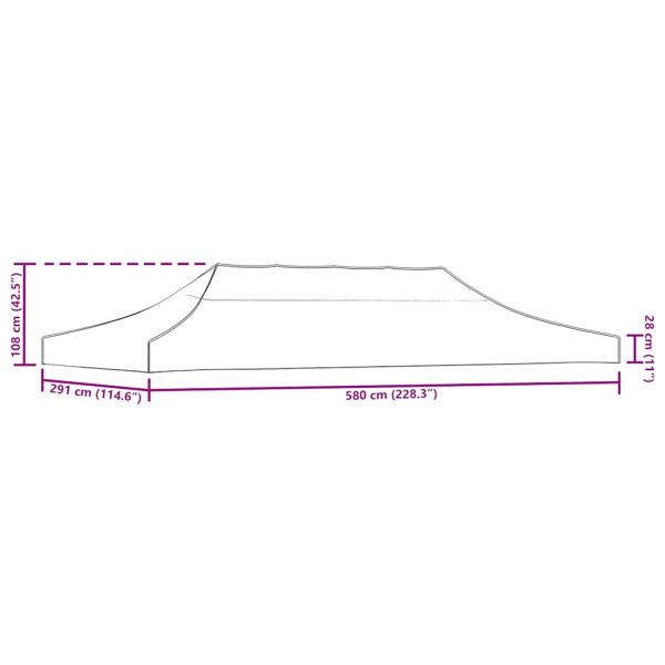 Покривало за парти шатра, 6x3 м, жълто, 270 г/м²