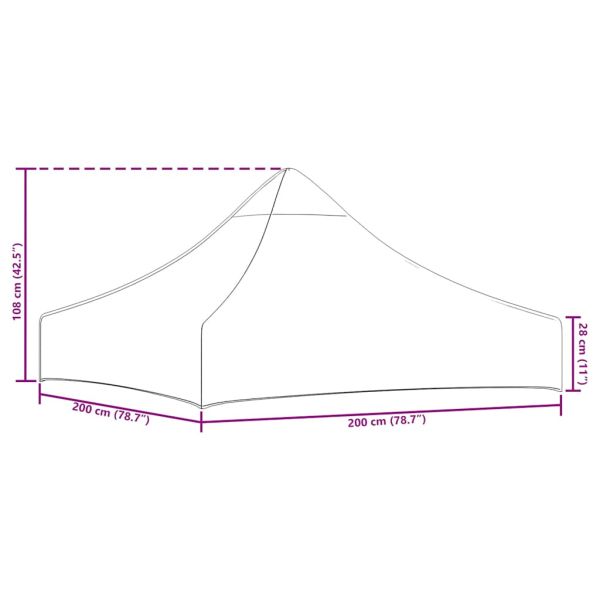 Покривало за парти шатра, 2x2 м, черно, 270 г/м²