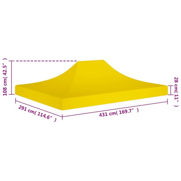 315374 Party Tent Roof 4,5x3 m Yellow 270 g/m²