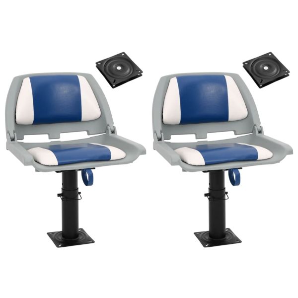 Седалки за лодки 2 бр стойки регулируема височина 360° въртене