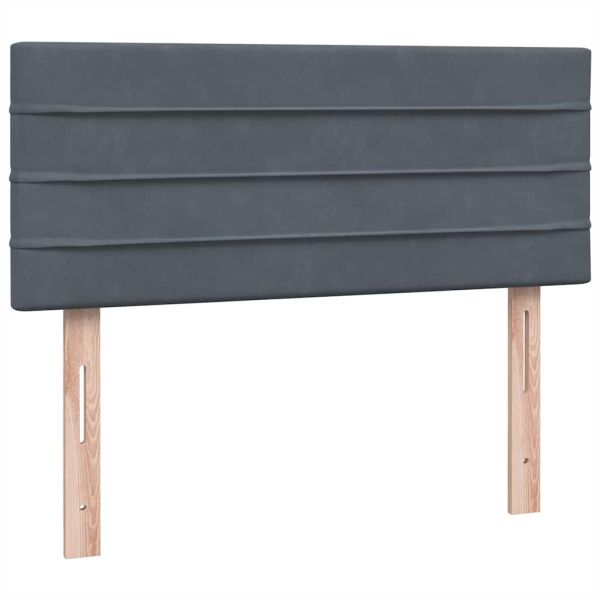 Боксспринг легло с матрак, тъмносиво, 120x220 см, кадифе