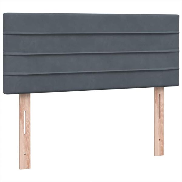 Боксспринг легло с матрак и LED, тъмносиво, 120x220 см, кадифе