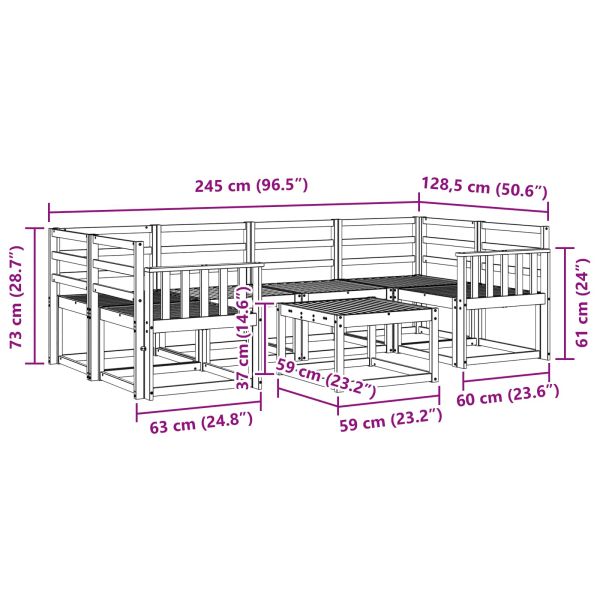 Комплект дивани за открито 7 pcs Естествен