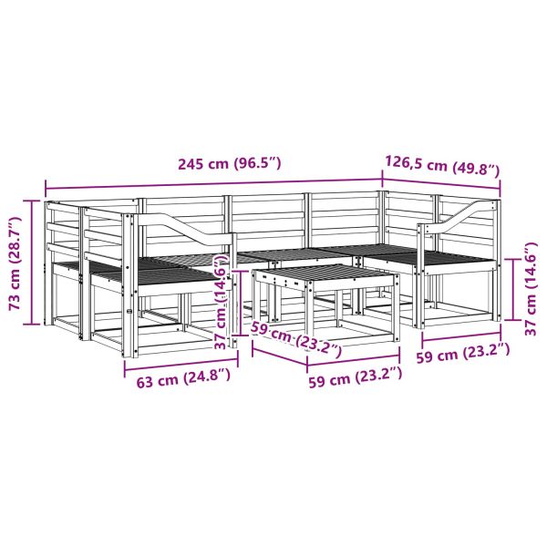Комплект дивани за открито 7 pcs Естествен