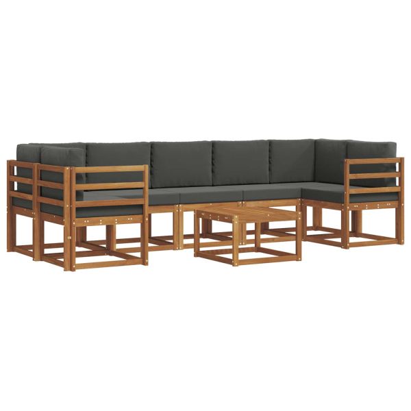 Комплект дивани за открито 8 pcs Натурален и Антрацит