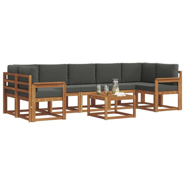 Комплект дивани за открито 8 pcs Натурален и Антрацит