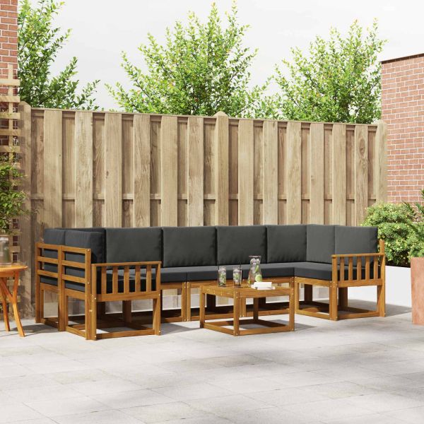 Комплект дивани за открито 8 pcs Натурален и Антрацит