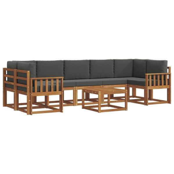 Комплект дивани за открито 8 pcs Натурален и Антрацит