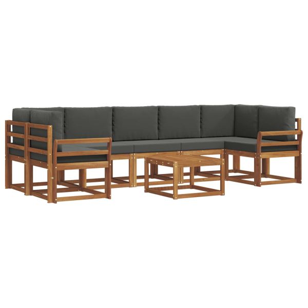 Комплект дивани за открито 8 pcs Натурален и Антрацит