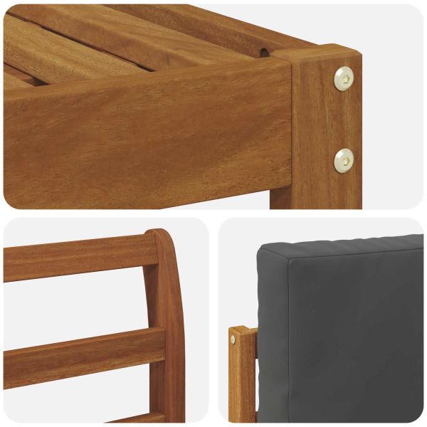 Комплект дивани за открито 4 pcs Натурален и Антрацит