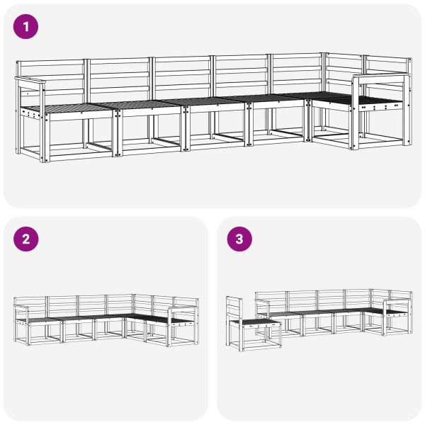 Комплект дивани за открито 6 pcs Естествен