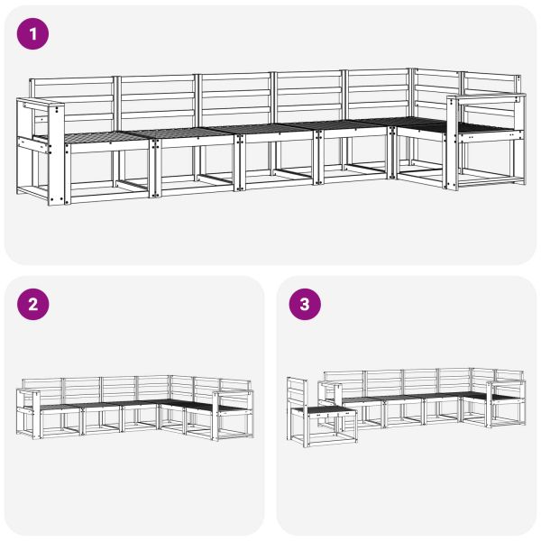 Комплект дивани за открито 6 pcs Естествен