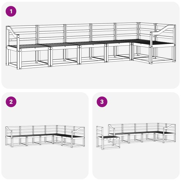 Комплект дивани за открито 6 pcs Естествен