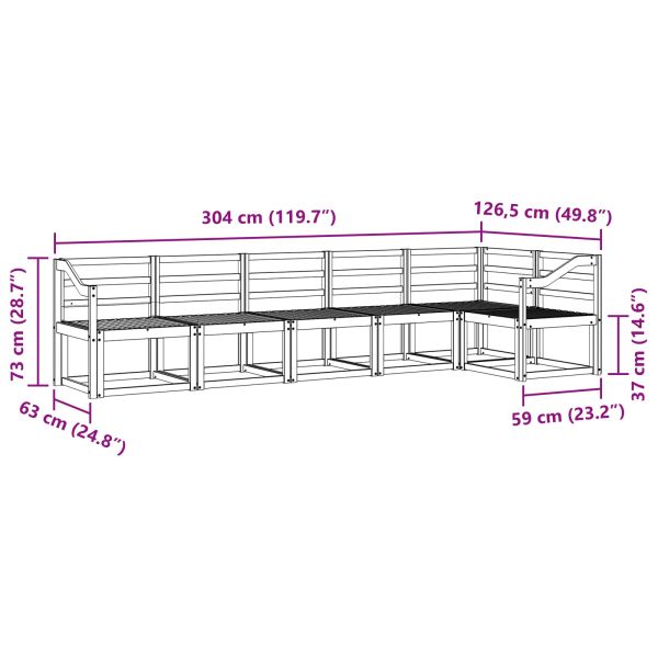 Комплект дивани за открито 6 pcs Естествен