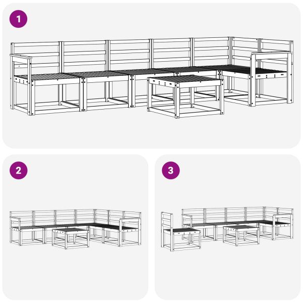Комплект дивани за открито 7 pcs Естествен